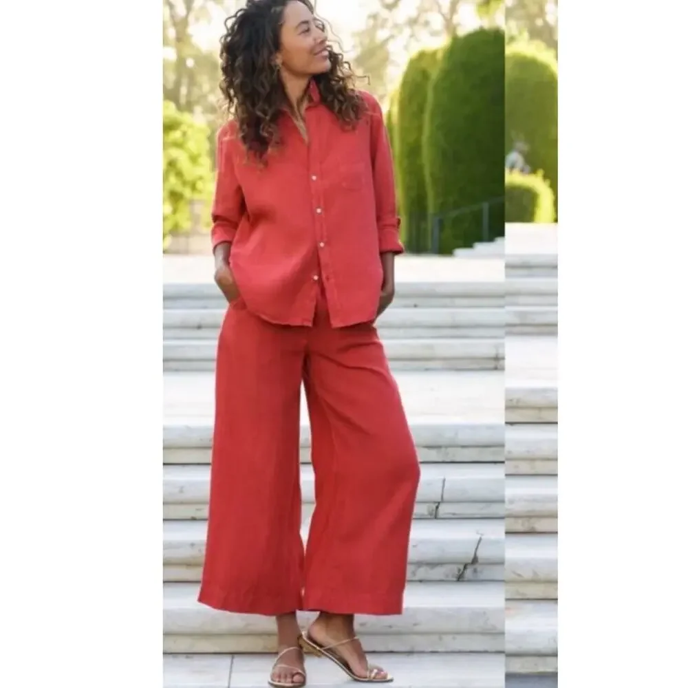 Frank & Eileen Tuscany Getaway Linen Set Red Matching Outfit XS‎